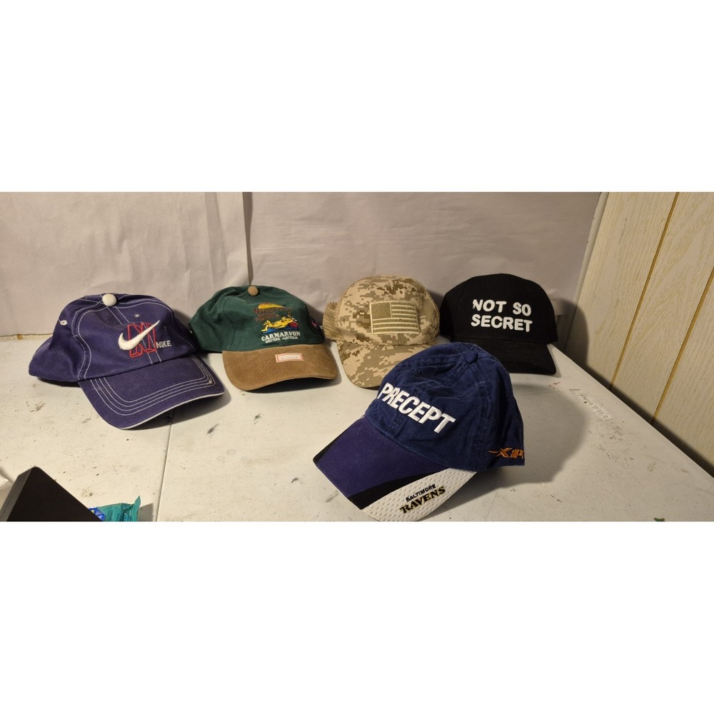 Lot‎ of 5 Vintage Hats Caps | Nike Ravens Camo Strapback Snapback 🧢